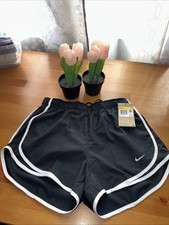 Nike Women's Dri-fit Tempo Running Shorts Brief Lined Black White Size Small