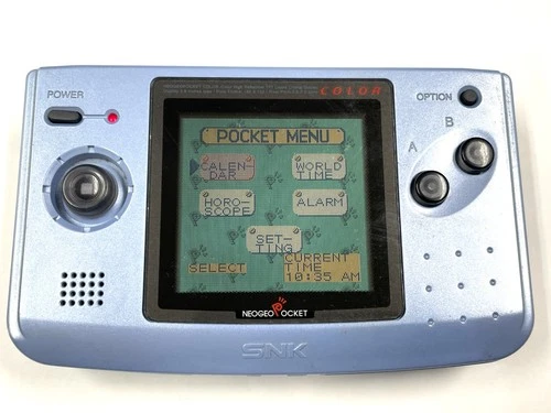 Neo Geo Pocket Color Console Platinum Blue SNK Tested Good condition