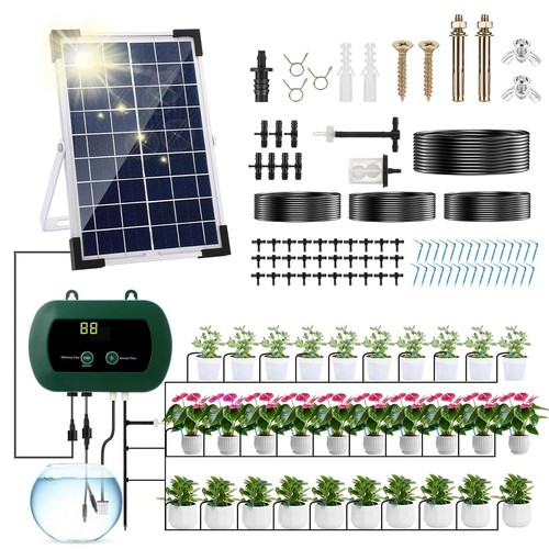 Anpress Automatic Watering Irrigation System 5W Solar Micro Drip Irrigation