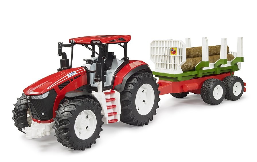 BRUDER Tracteur ROADMAX à benne forestière et troncs mobiles