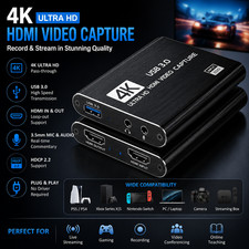 4K HDMI Video Capture Card USB 3.0 Recorder for Streaming Gaming PC