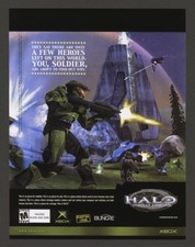Halo Combat Evolved Invades PC Original Xbox 2001 Promo Ad Art Print Poster (B)