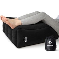 Wedge Pillow for Sleeping - Inflatable Leg Elevation Medium, Black