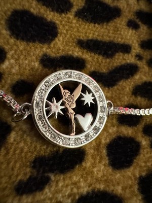 Disney LA Tinker Bell Silver Tone Bracelet Love Faith And Pixie Dust 1793