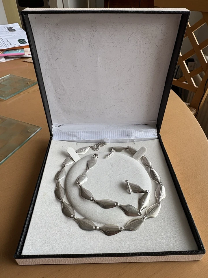 Juego de collar y pulsera de plata de diseño danés Herman Siersbol años 60 Foto 4 de 4