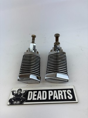 Harley old school chrome rubber diamond platform footpegs pegs