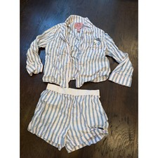 Forever 21 Hello Kitty 50th Anniversary Pajama Set Kids Blue Stripe