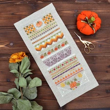 DIY Cross Stitch Embroidery Kit Autumn treasures Pumpkin Sampler Craft Art