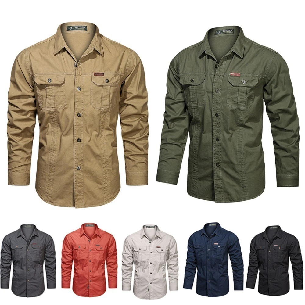 Men Tops Long Sleeve Cargo Shirt Mens Lapel Neck Hiking Casual Single Breated UK
Opens in a new wind