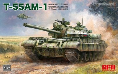 RYEFIELD MODEL RM-5147 1/35 Main Battle Tank T-55AM-1  w/Workable Tracks
