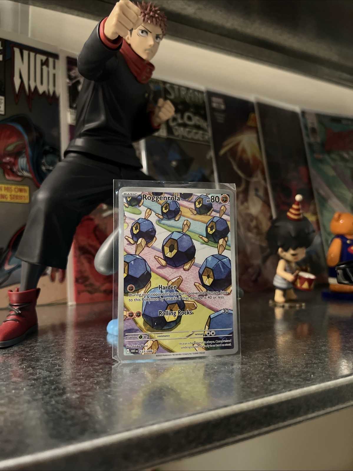 Roggenrola 127/086 Sv: White Flare Holo Pokémon Card Harden 80hp