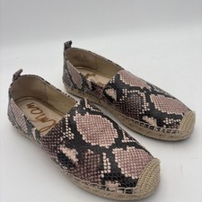 Sam Edelman Khloe Espadrille Pink Black Snakeskin Print Womens 6.5