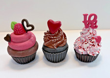 Juego de 3 cupcakes y cachemir decoración de San Valentín imitación chocolate amor cupcakes ¡NUEVO!