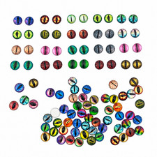 100pcs 12mm Mixed Color Dragon Reptile Eyes Flat Back Cabochons for Crafts