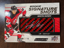2019-20 Upper Deck Engrained Nikita Gusev Rookie Signature Shots Red Stick /99