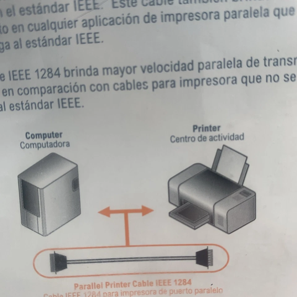 Ativa Parallel Printer Cable 828-515 IEEE-1284 DB25 Male To CEN36 Male 10 Ft - Image 4 of 4