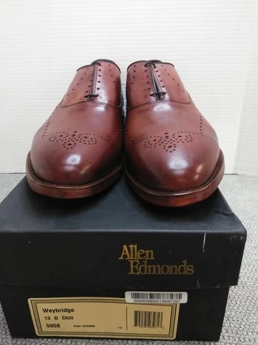 NEW Allen Edmonds Weybridge Chili Brown Medallion Oxford Men’s Size 13-D (USA)