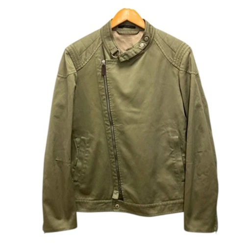 Gucci giacca blouson capospalla cotone senza colletto manica lunga 46 verde kaki