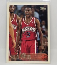 1996-97 Topps Allen Iverson Rookie 76ers Card #171 HOF. rookie card picture