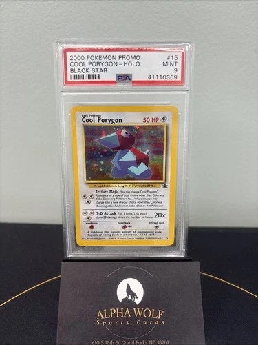 2000 POKEMON PROMO BLACK STAR #15 COOL PORYGON-HOLO PSA 9 MINT