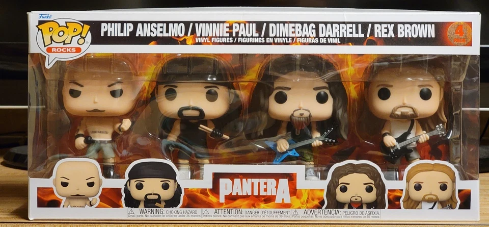 Funko Pop! PANTERA 4 Pack Dimebag Darrell Phil Anselmo Vinnie Paul Rex Brown NEW - Image 2 of 4