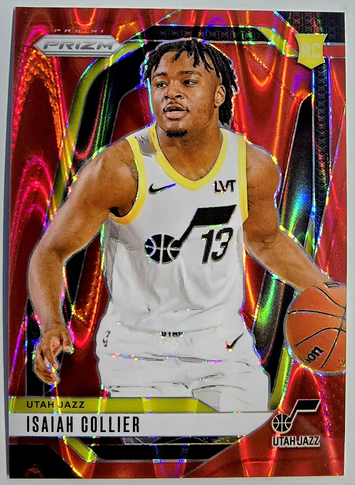 2024-25 Panini Prizm Red Seismic #227 Isaiah Collier /299 Rookie RC Jazz 🔴✨️