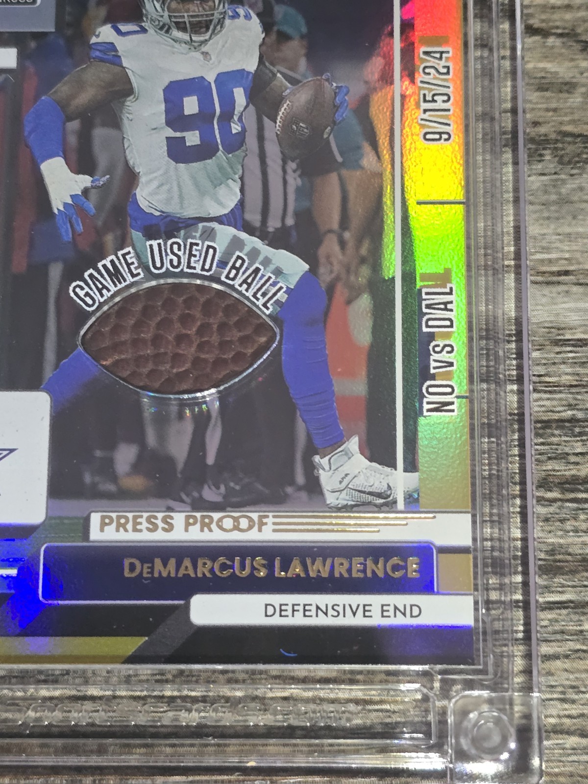 DeMarcus Lawrence /150 Donruss Game Used Ball Patch 2025 Jersey Fusion Ball Star view 8