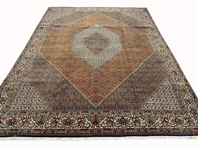 Orientteppich handgeknüpft 390x294 cm Bidjar Korkwolle