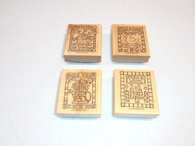 Stampin Up Life Events Rubber Stamp Set of 4 Wedding Baby Birthday Flowers
