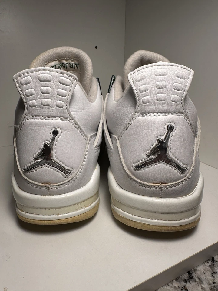 Air Jordan 4 Retro 308497-101 Clásico Verde 2004 Blanco/Cromo Para hombres Talla 8.5 Foto 3 de 4
