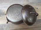 Griswold Large Logo #6 Cast Iron Dutch Oven Set 2605 2606, Restored