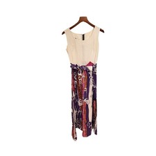 Vtg 70s Pacific Honolulu Hawaiian Maxi Dress Psychedelic Barkcloth Print Small