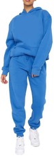 Minimalist Hooded Sweatsuit for Women Matching Loose Hoodie Sweatpants Casual...