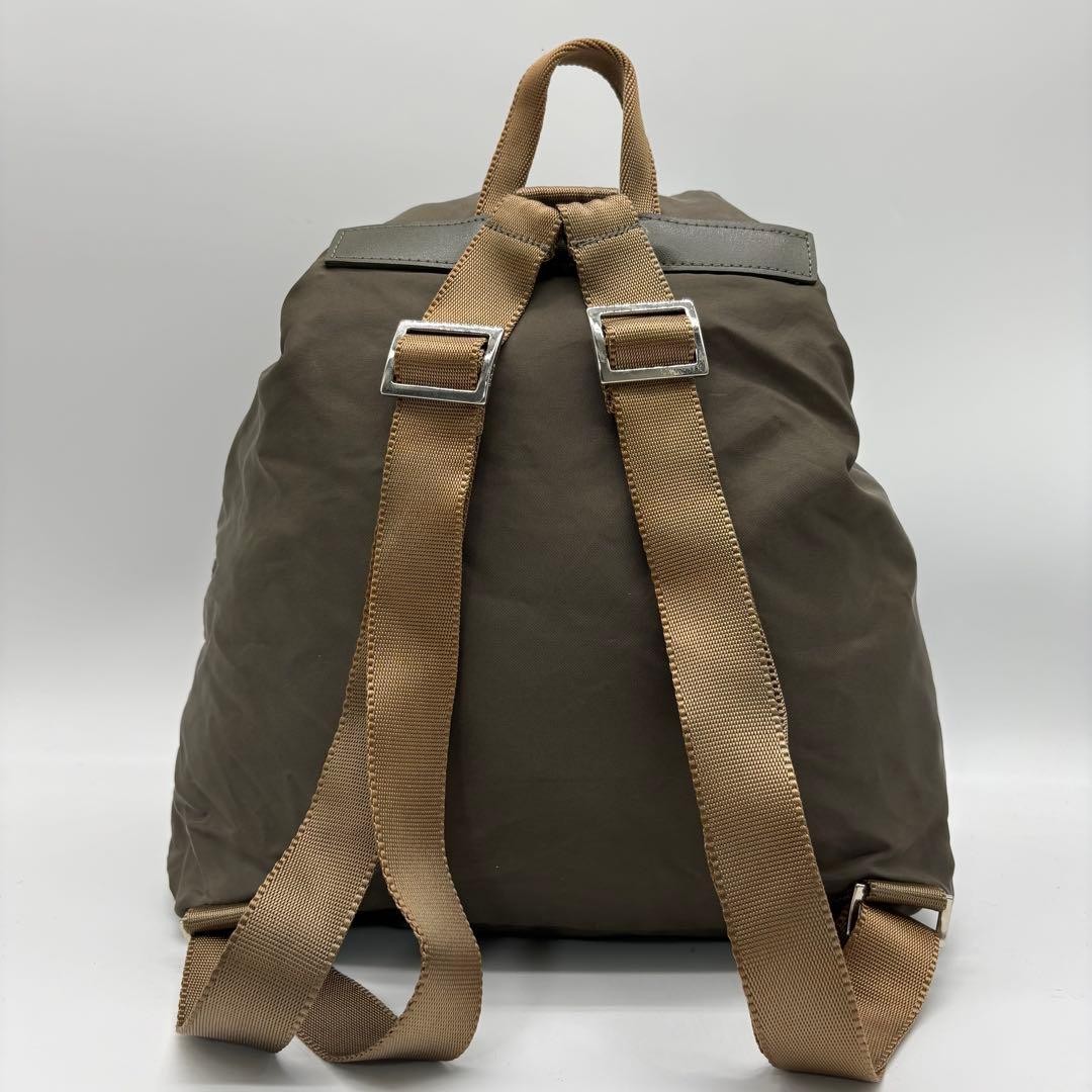 PRADA backpack with triangular logo beige - image 2