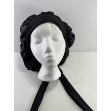 Black or pink Satin Hair Bonnet Adjustable Tie Wide Band Sleep Cap Night Turban