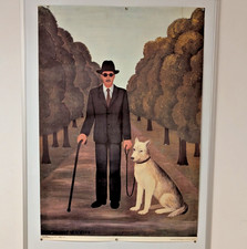 Dog Is Man's Best Friend - blind man &  guide dog - Soviet Art Big Size Poster