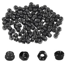 M3 Nylon Lock Nuts 120PCS Metric Hex Self Locking Carbon Steel Black Zinc Set