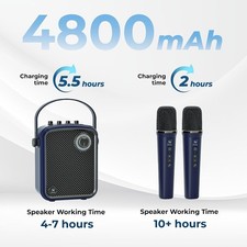 70W Wireless Voice Amplifier with 2 Wireless Mics,Microphones and Speaker