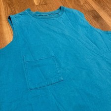 Vintage 90s Gap Men’s Shirt Sleeveless Blank Pocket Tee Medium Made In USA