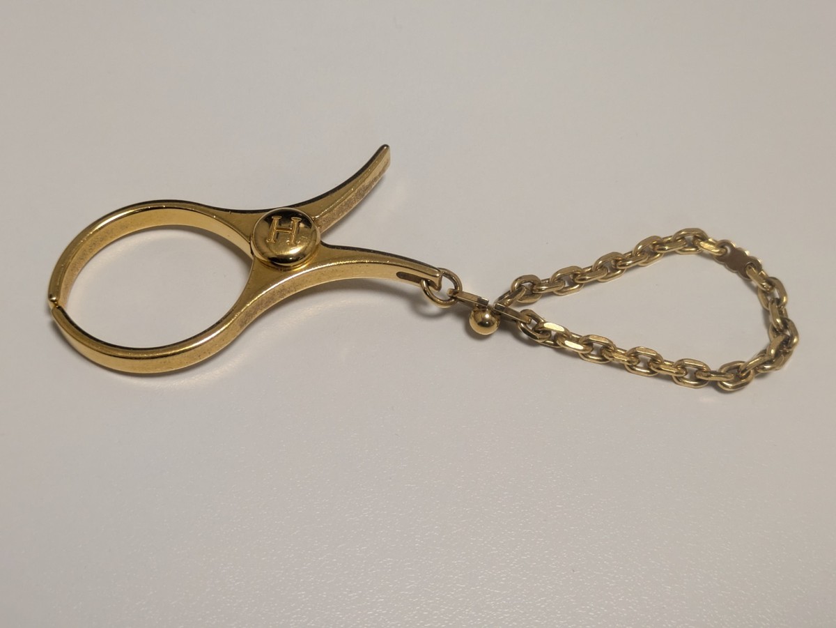 Hermes Glove Holder Filou Gold Metal Key Chain Bag Charm