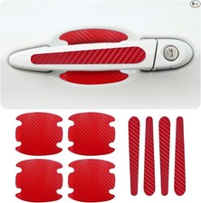 8PCS Car Door Handle Scratch Protectors, Universal Paint Guard Sticker-Red