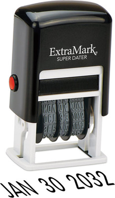 Super Dater Ink Stamp - Self-Inking Rubber Date Stamper - for Documents, Library