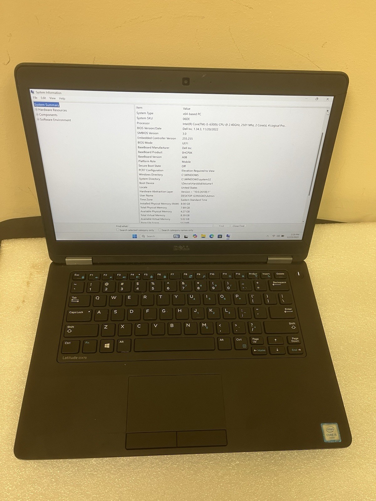 Dell Latitude E5470, 14-Inch Laptop, with Intel Core i5-6300U, Windows 11 Pro
