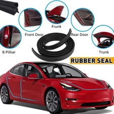 1/2Set Rubber Seal Shape U Edge Slim Weather Stripping Waterproof Protector 10ft