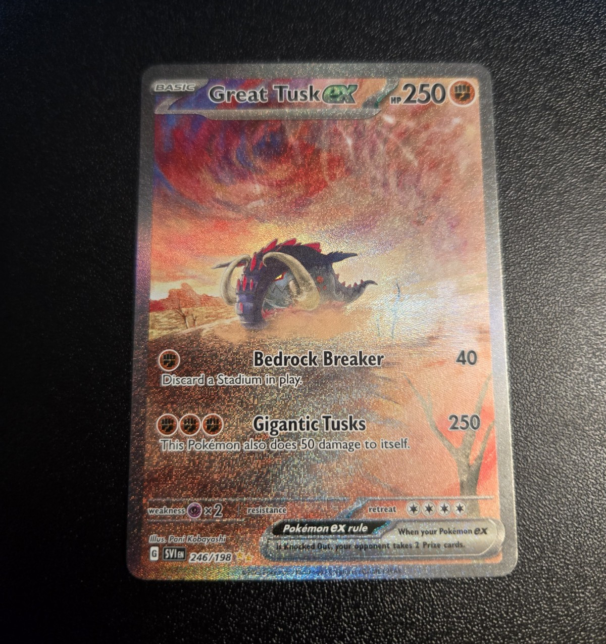 Great Tusk ex 246/198 Special Illustration Holo Scarlet & Violet Pokemon Card