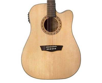 Washburn WD7SCE Harvest Dreadnought Cutaway A/E Guitar - Natural