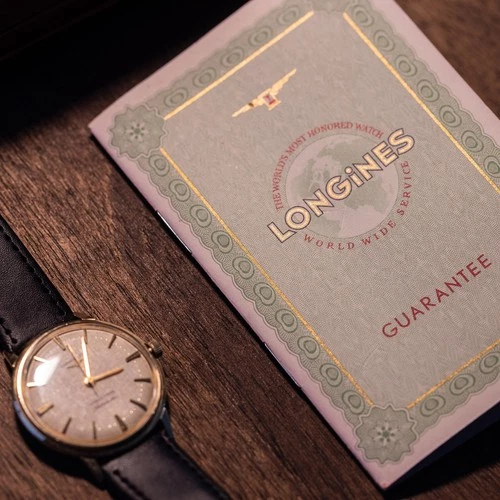 Vintage Longines Grand Prize 14K Solid Gold Automatic Watch Cal 340 Box & Papers image 7