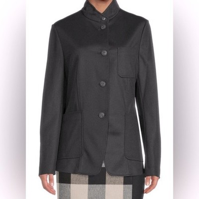 Rag & Bone Sid Pique Black Blazer Jacket Women s Size 6 Stand Collar