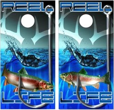 Trout Fish Carbon Life LAMINATED Cornhole Wrap Bag Toss Skin Decal Sticker