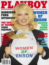 Playboy Aug 2002 Women Enron Harrison Ford Callgirl Crime Video Peepers Sex Pick